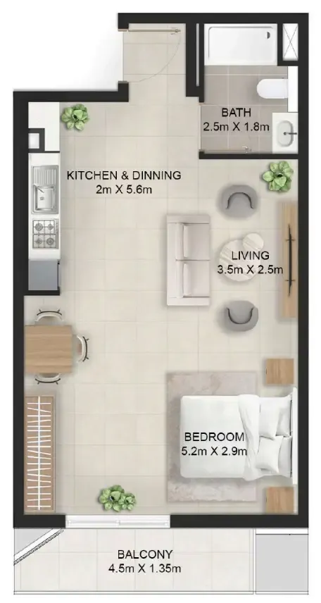 0 bedroom Apartments floor plan at Stellar Axis