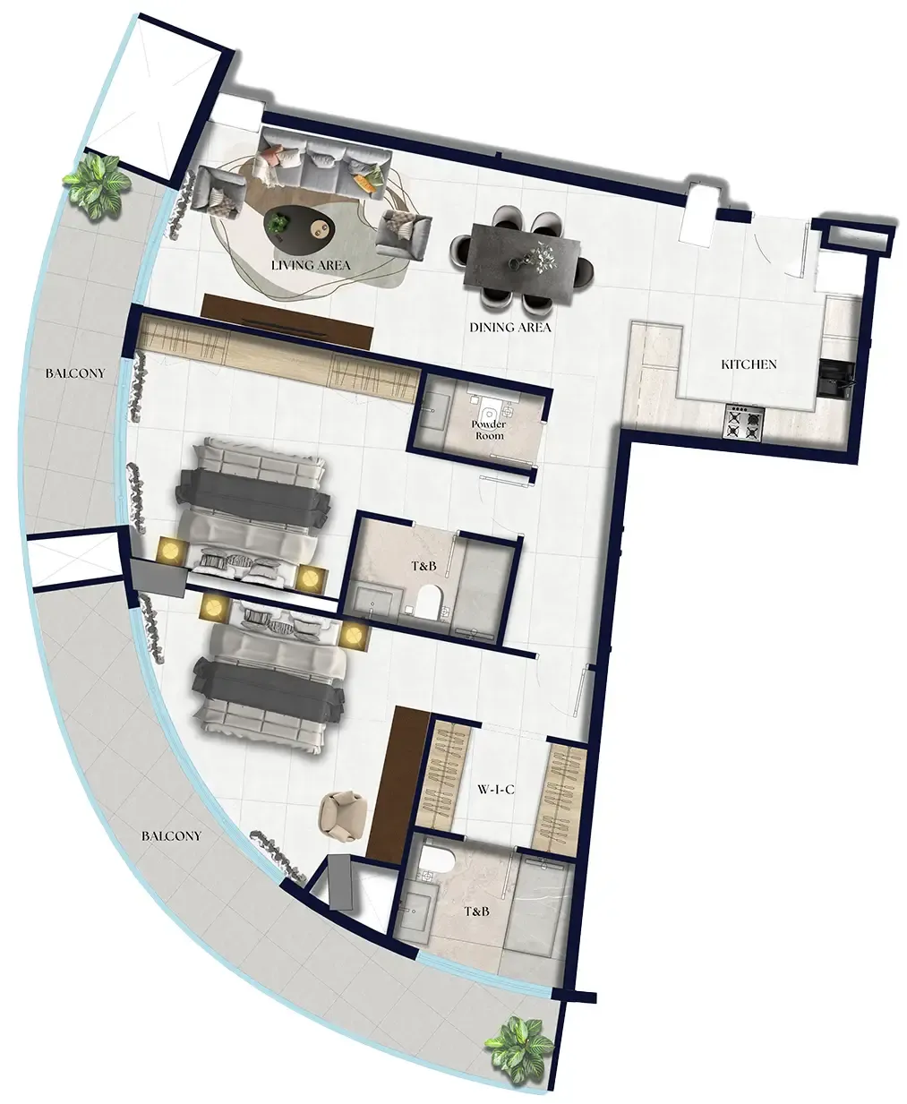 2 bedroom Apartments floor plan at Xenia Residence