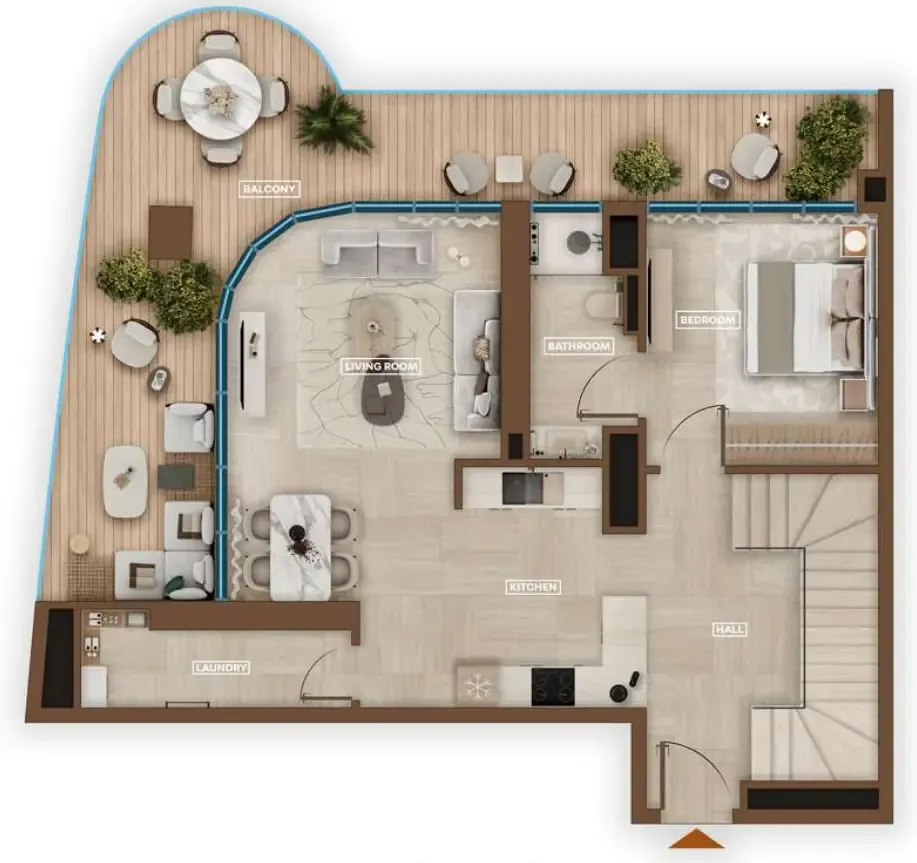 3 bedroom Apartments floor plan at Sky Hills Astra