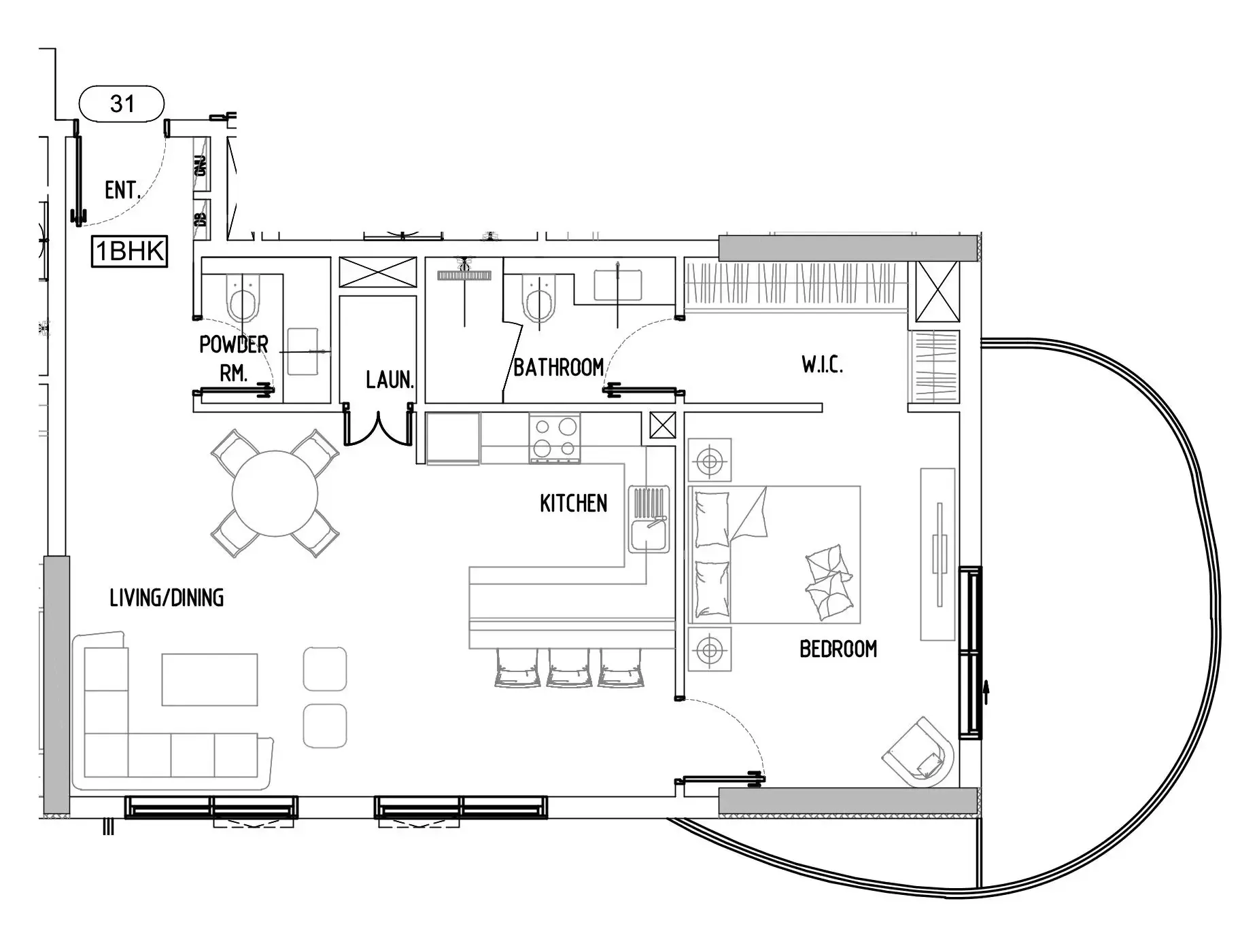 1 bedroom Apartments floor plan at Damac Lagoons Views Phase 3