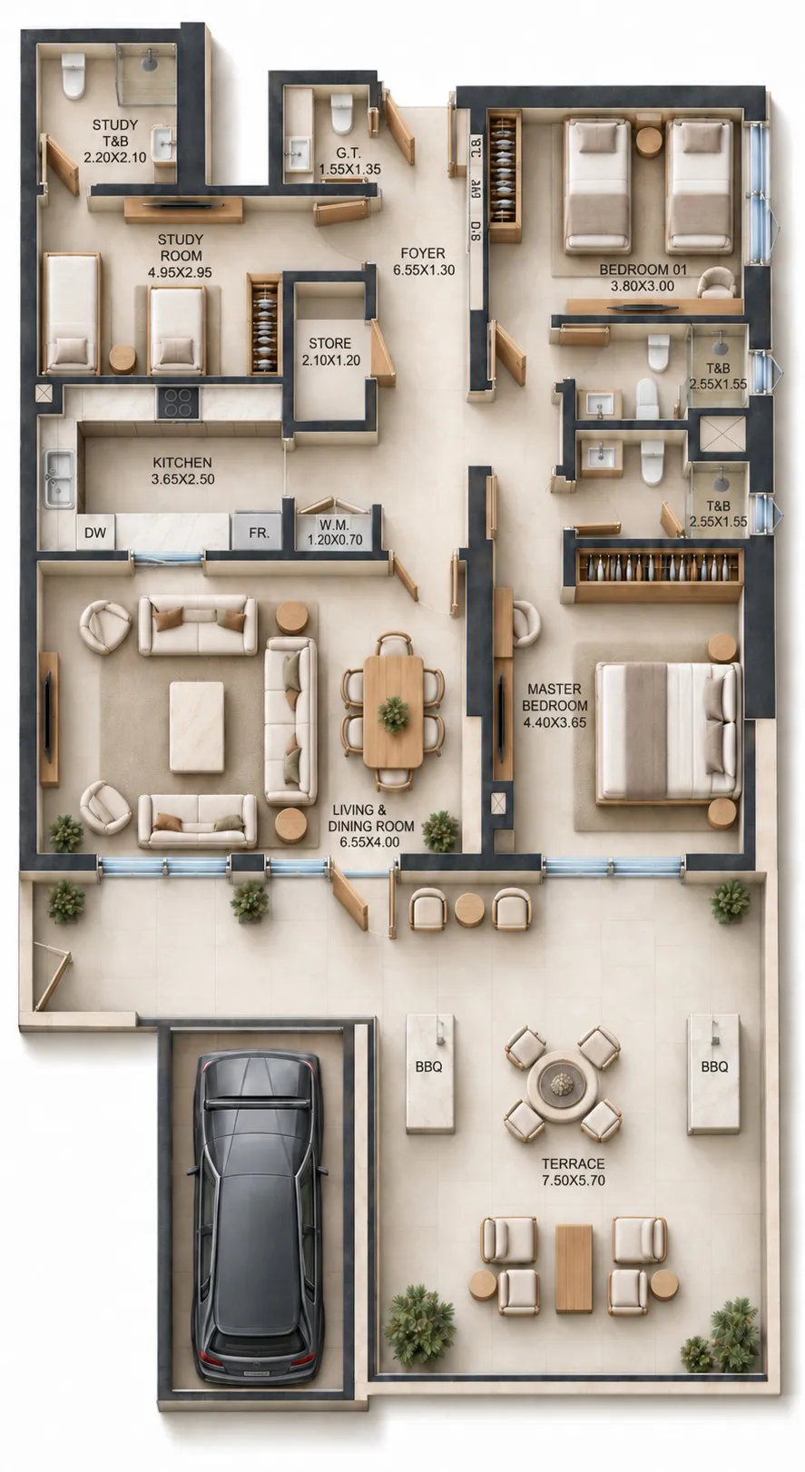 2.5 bedroom Apartments floor plan at Reeman Residence 02