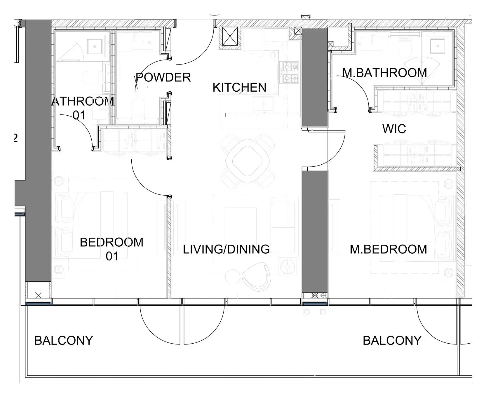 2 bedroom Apartments floor plan at Damac Safa Gate