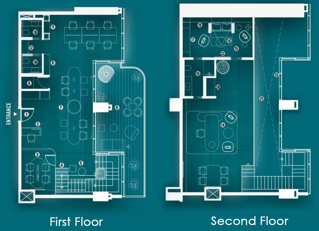  bedroom Office floor plan at HQ by Rove