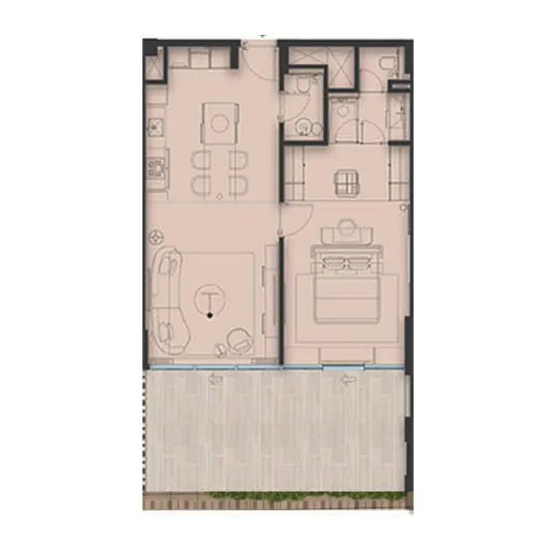 1 bedroom Apartments floor plan at Sea Cliff by Imtiaz
