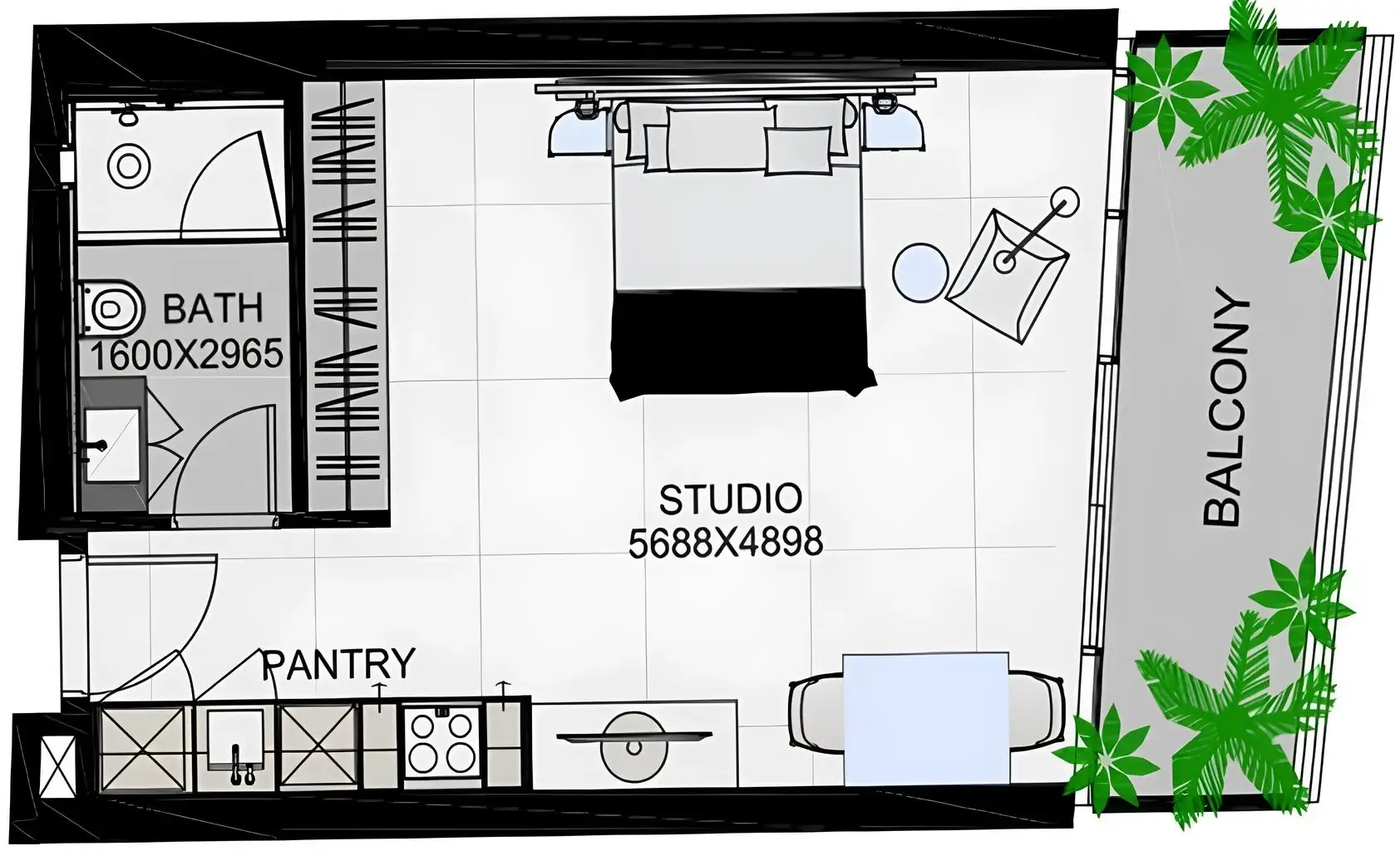 0 bedroom Apartments floor plan at The Community Sports Arena