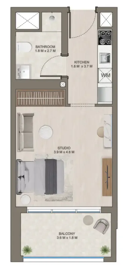 0 bedroom Apartments floor plan at The Corner