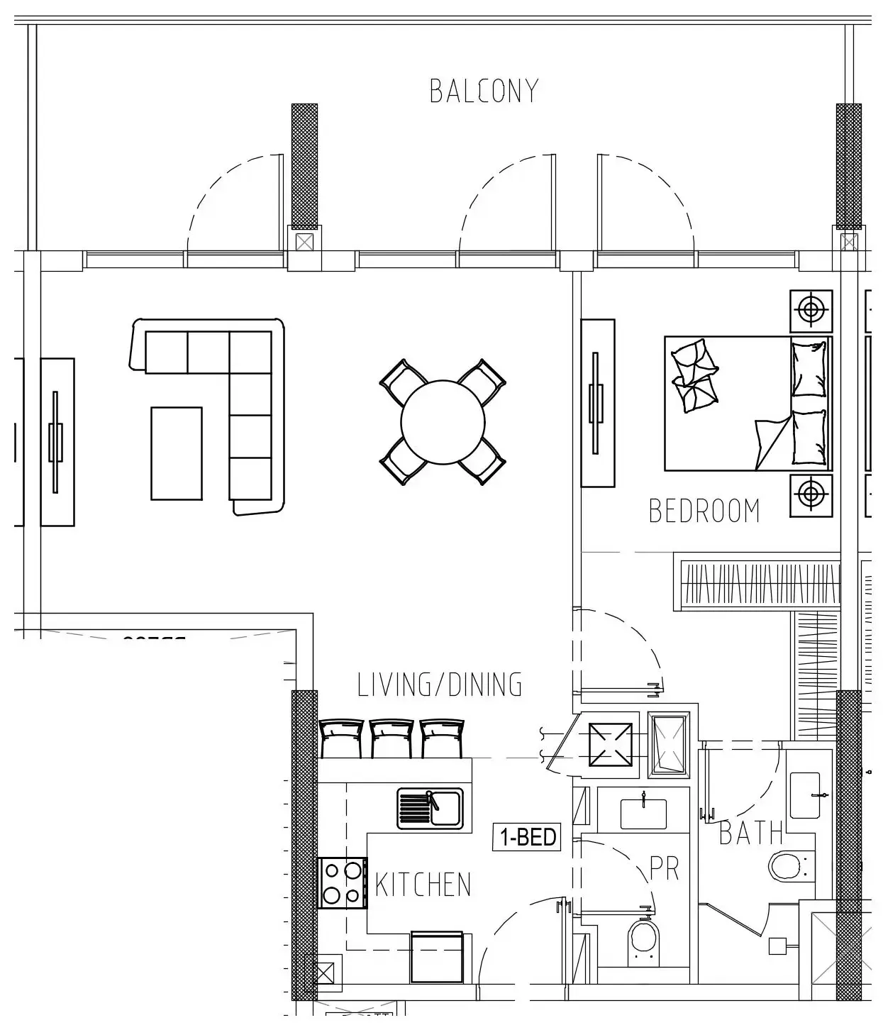 1 bedroom Apartments floor plan at Damac Riverside Views