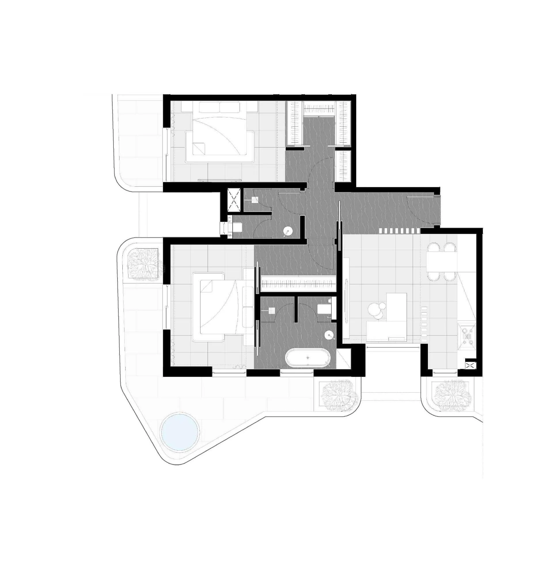 2 bedroom Apartments floor plan at Marea Residences