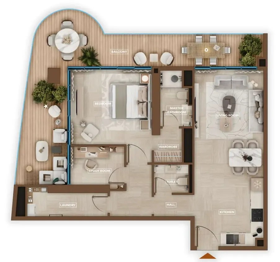 1 bedroom Apartments floor plan at Sky Hills Astra