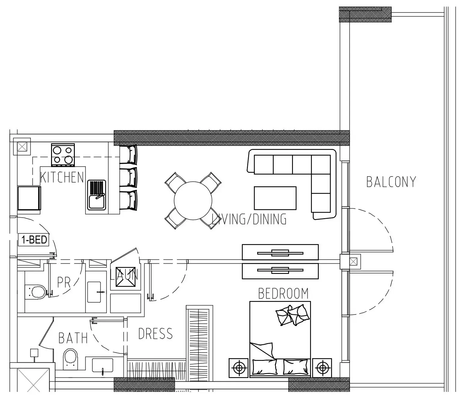 1 bedroom Apartments floor plan at Damac Riverside Views