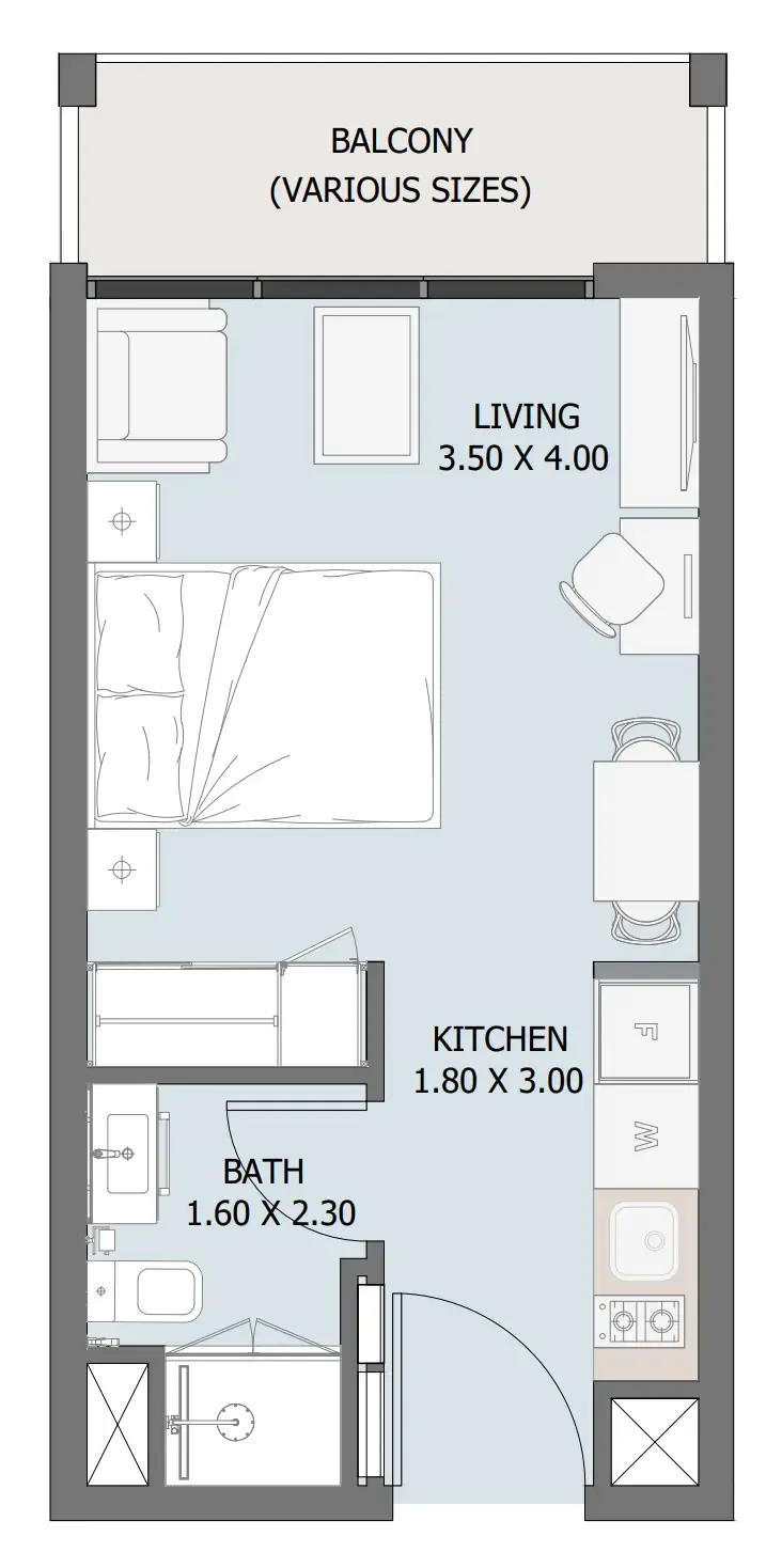0 bedroom Apartments floor plan at Verdana IV