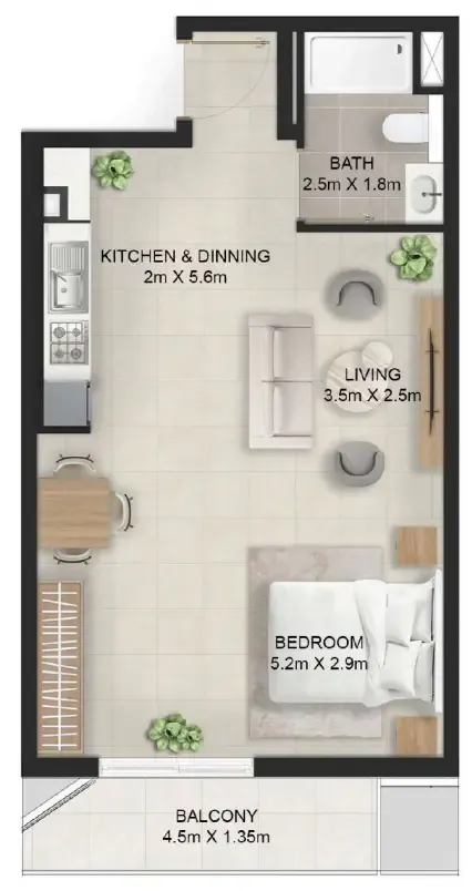 0 bedroom Apartments floor plan at Stellar Axis