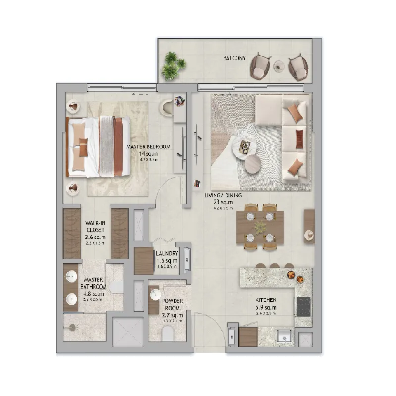 1 bedroom Apartments floor plan at The Wilds Residences