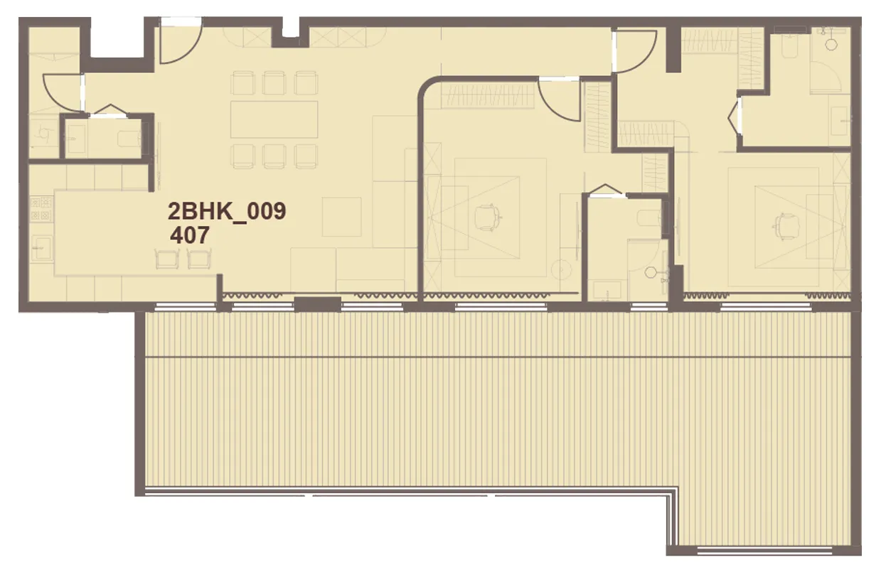 2 bedroom Apartments floor plan at J-Haus Residence