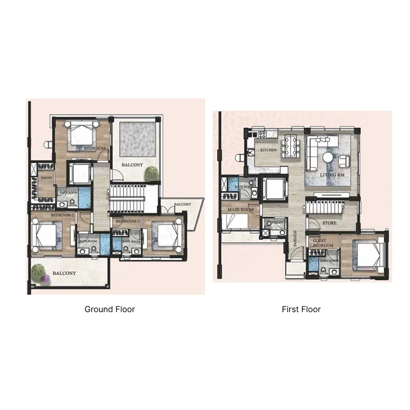 4.5 bedroom Villa floor plan at Terva Homes
