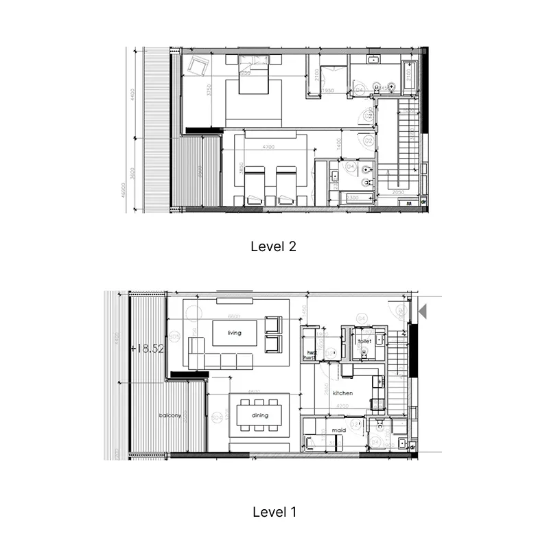 2 bedroom Duplex floor plan at Gateway Porto Al Zorah