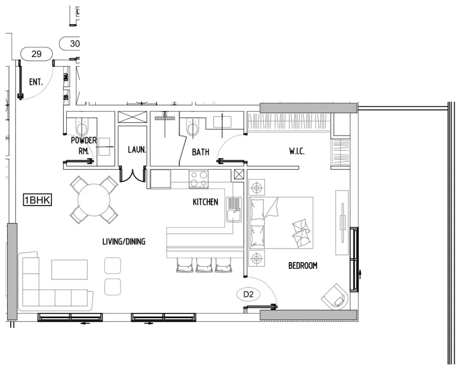 1 bedroom Apartments floor plan at Damac Lagoons Views Phase 3