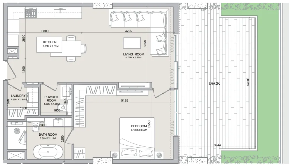 1 bedroom Apartments floor plan at Isolana Residences