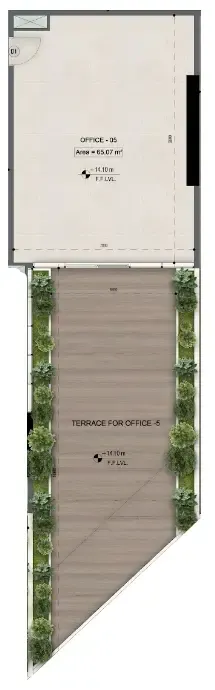 bedroom Office floor plan at Sky Line by Peace Homes