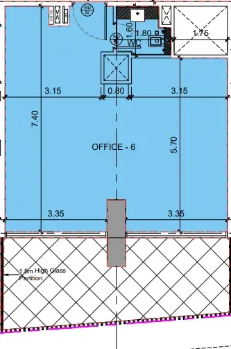 bedroom Office floor plan at Binghatti Twilight