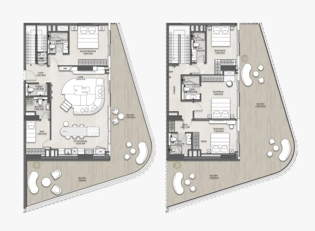 4 bedroom Duplex floor plan at The Artery Residences