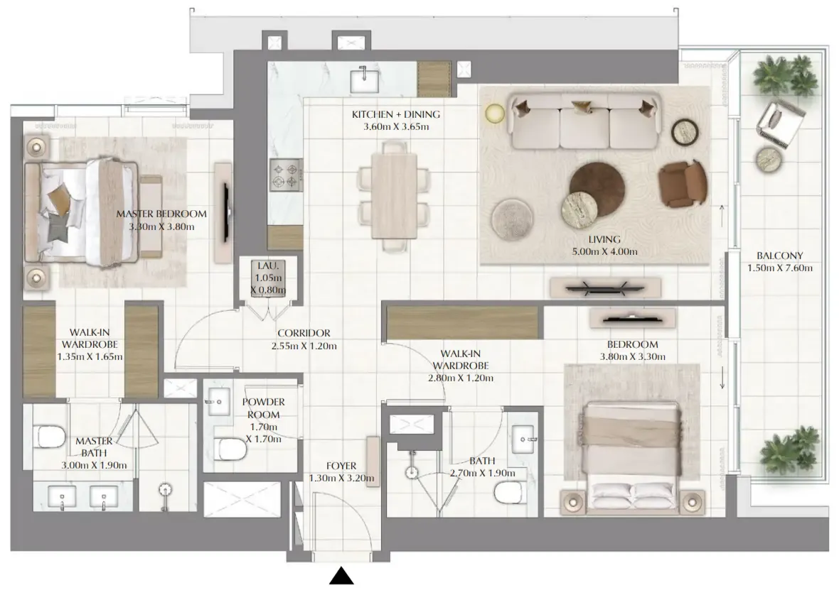 2 bedroom Apartments floor plan at Valia