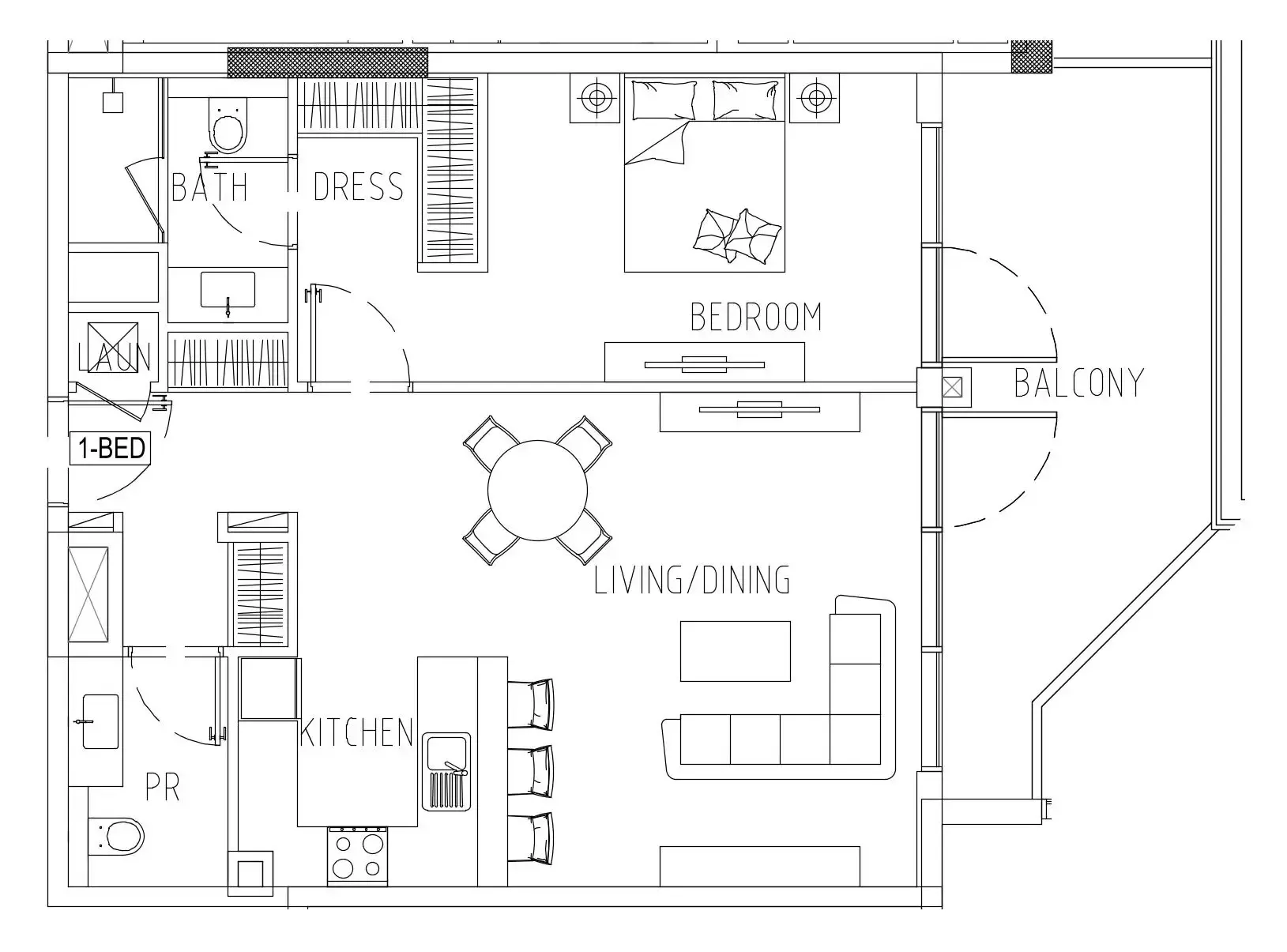 1 bedroom Apartments floor plan at Damac Riverside Views