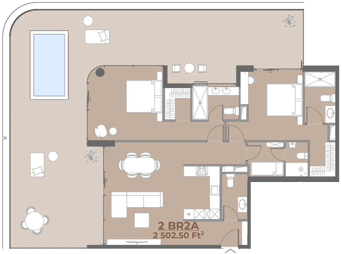 2.5 bedroom Apartments floor plan at House of WELL