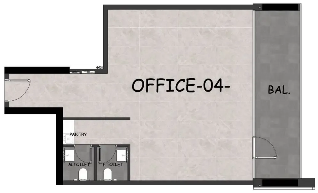  bedroom Office floor plan at Longfor International Center