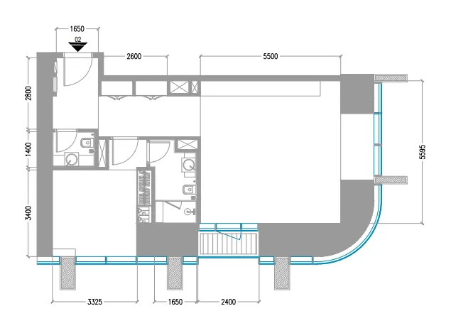 1 bedroom Apartments floor plan at Tiger Sky Tower