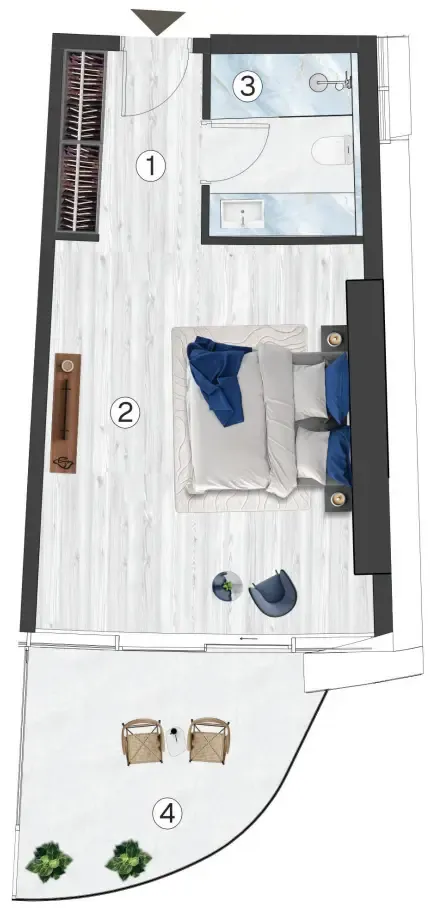 0 bedroom Apartments floor plan at Radisson Blu Hotel & Residences