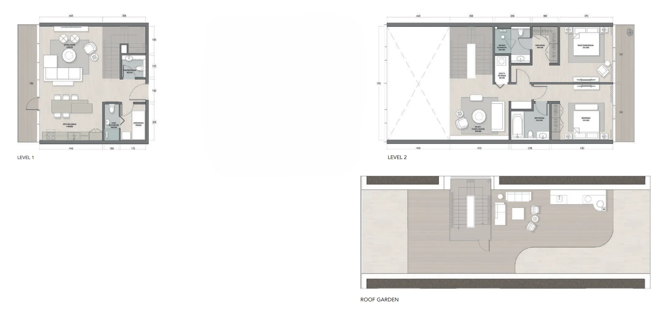2.5 bedroom Duplex floor plan at Quattro Del Mar