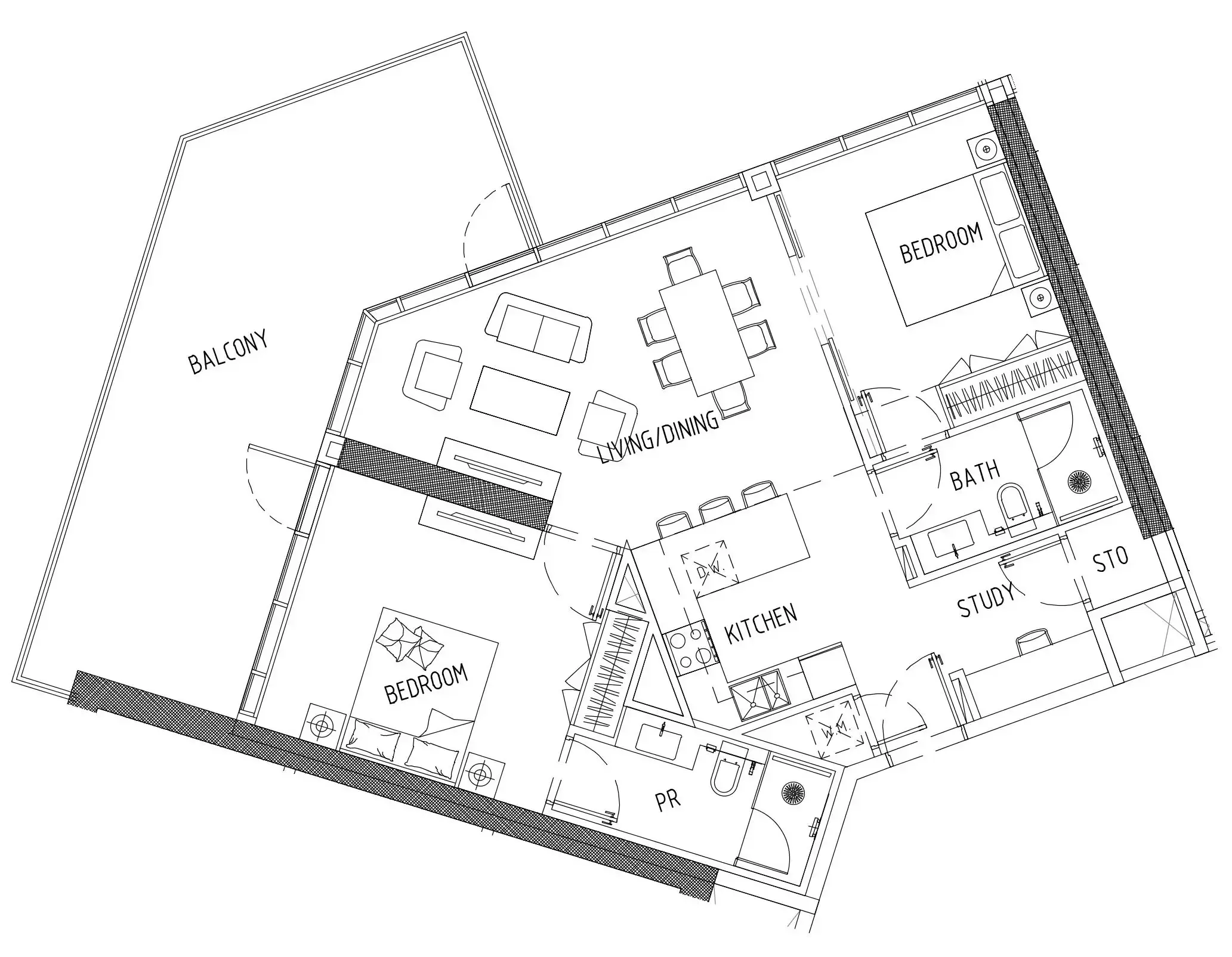 2 bedroom Apartments floor plan at Damac District