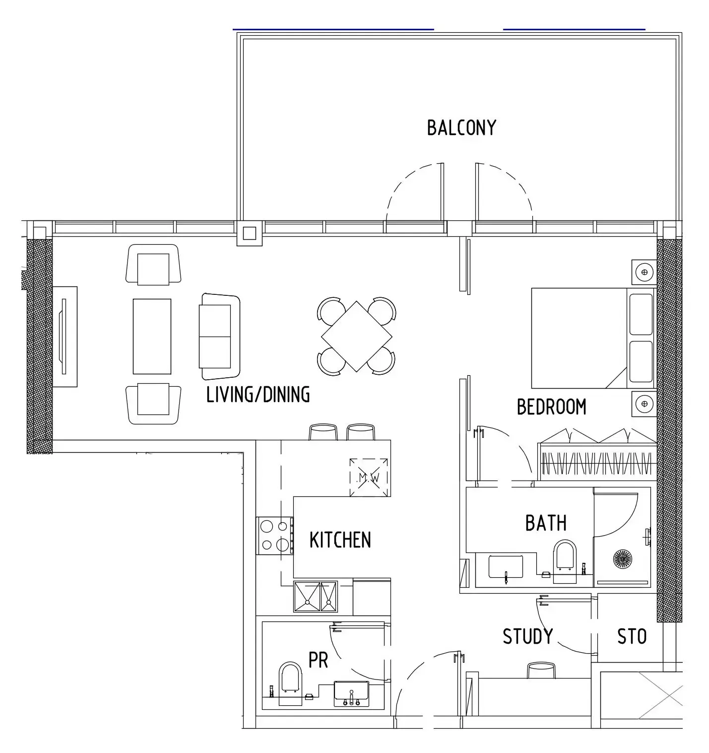 1 bedroom Apartments floor plan at Damac District