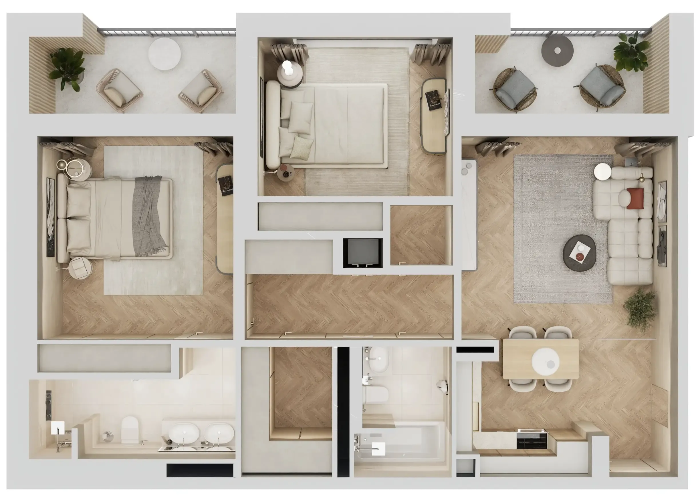 2 bedroom Apartments floor plan at Arisha Terraces