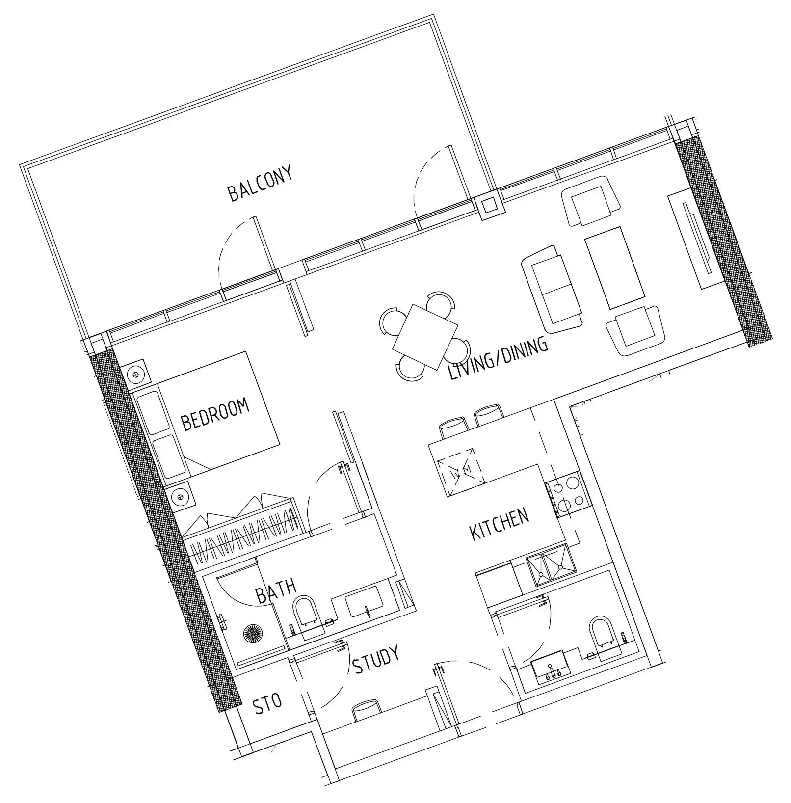 1 bedroom Apartments floor plan at Damac District