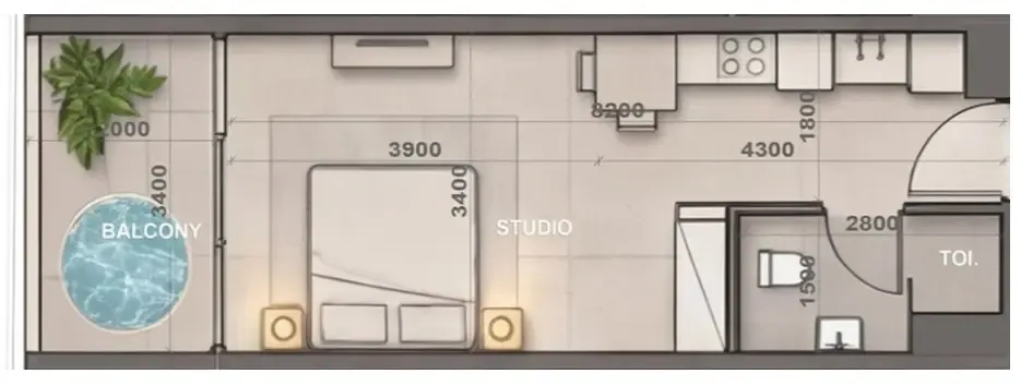 0 bedroom Apartments floor plan at Sky Harmony