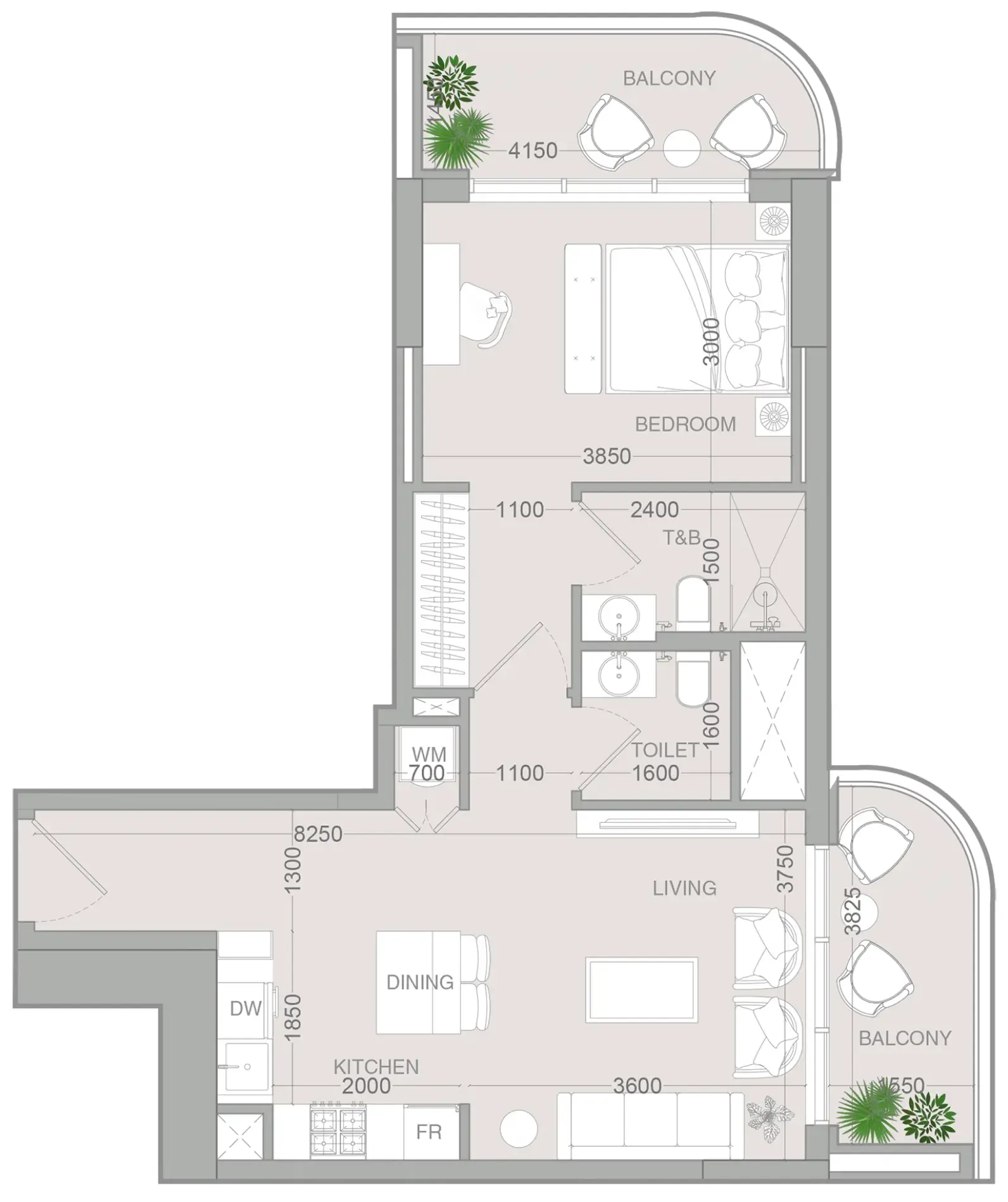 1 bedroom Apartments floor plan at ALTA V1EW