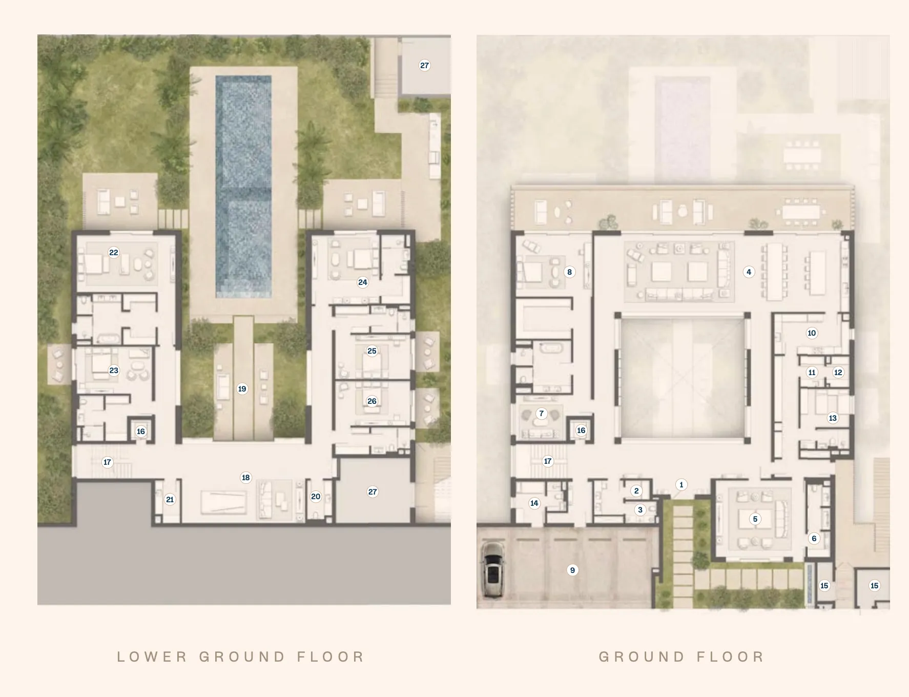 6 bedroom Villa floor plan at Y Views at Bayn