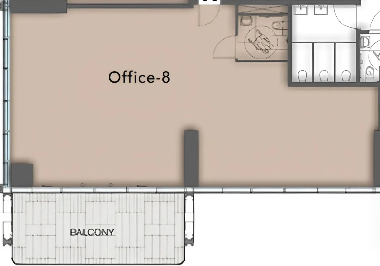  bedroom Office floor plan at The Symphony by Imtiaz