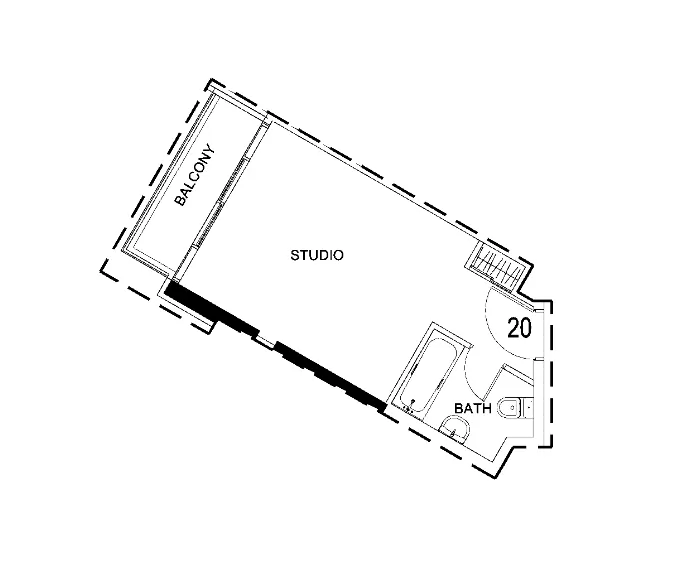 0 bedroom Apartments floor plan at Damac Hills 2 - Hotel Edge by Rotana