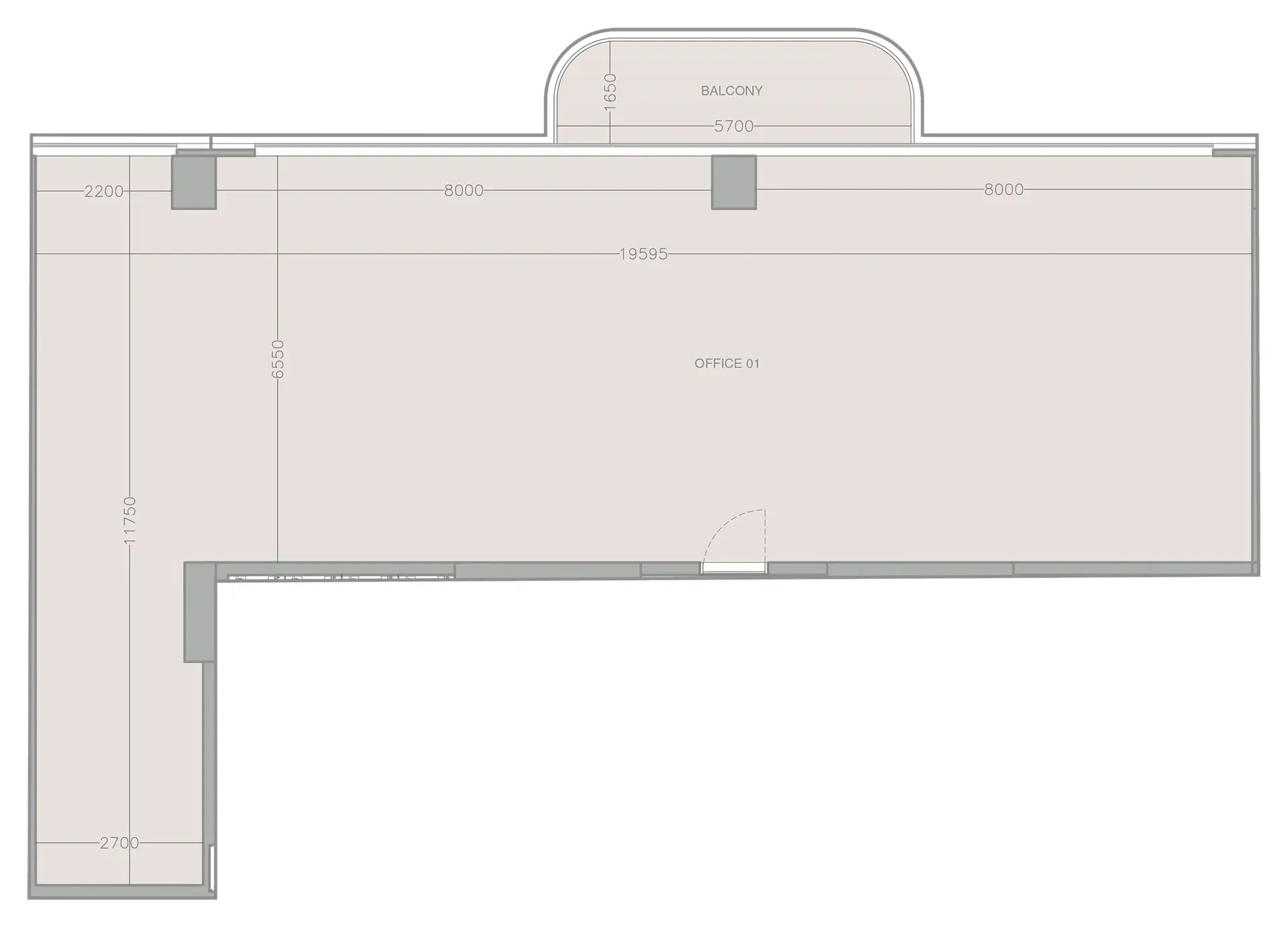 bedroom Office floor plan at ELAR1S Axis