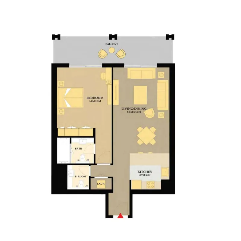 1 bedroom Apartments floor plan at Riva Residence