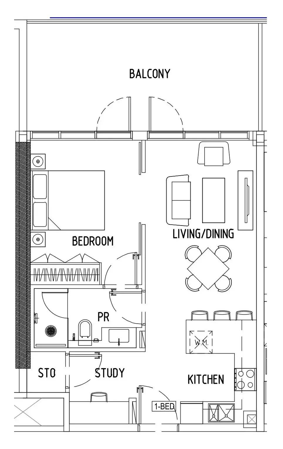 1 bedroom Apartments floor plan at Damac District