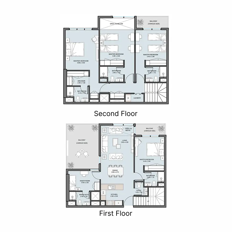 4 bedroom Penthouse floor plan at The District