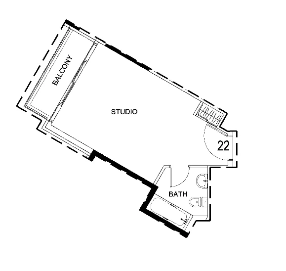 0 bedroom Apartments floor plan at Damac Hills 2 - Hotel Edge by Rotana