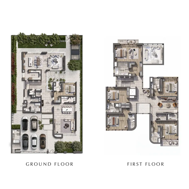 6 bedroom Villa floor plan at Talay & Talay Beach at Marsa Al Saadiyat