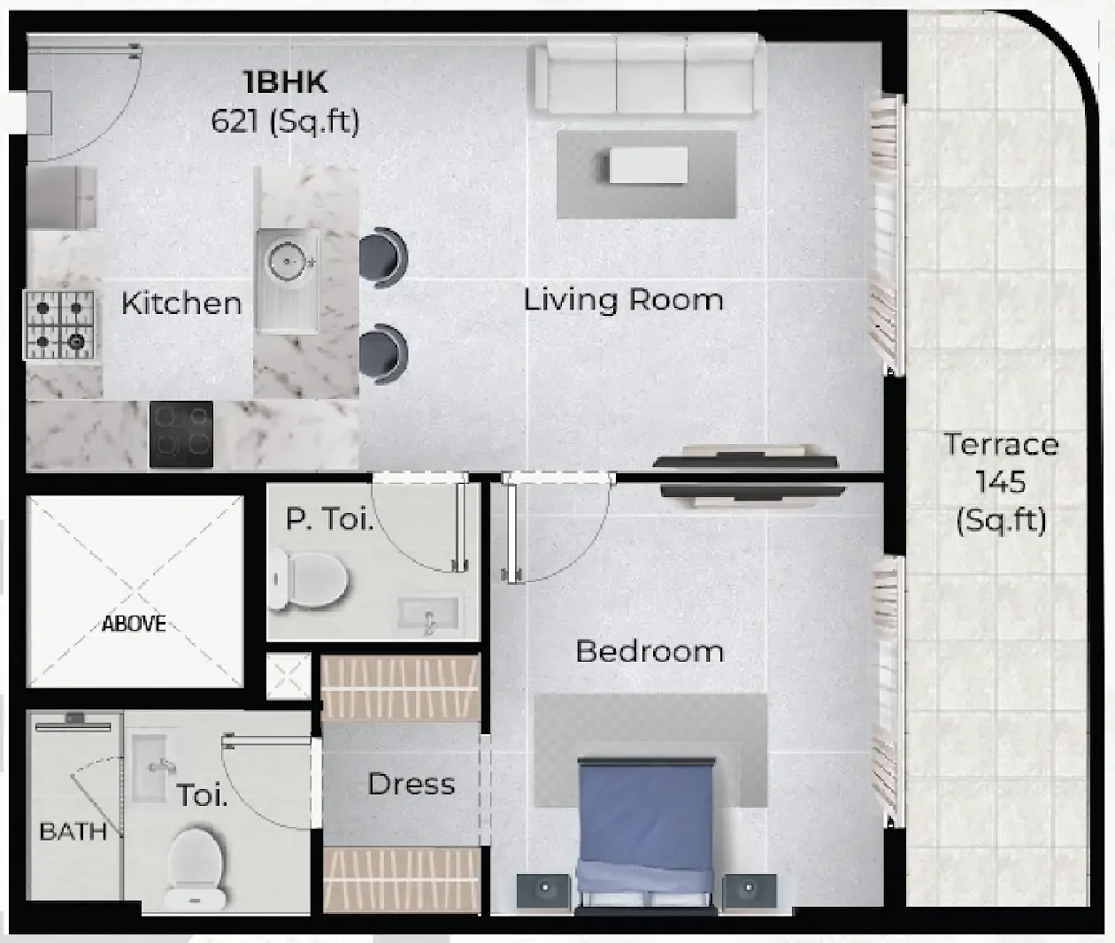 1 bedroom Apartments floor plan at Chapter 02 by Newbury