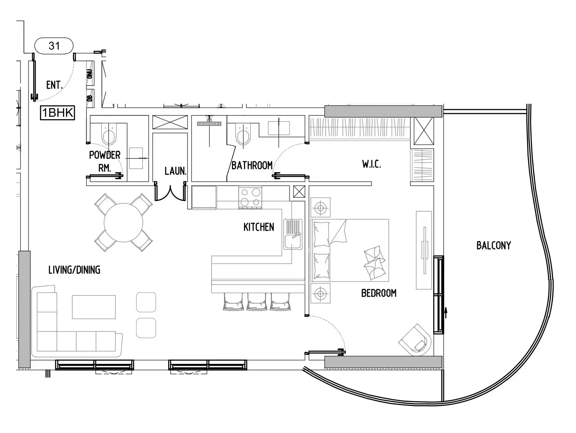 1 bedroom Apartments floor plan at Damac Lagoons Views Phase 3