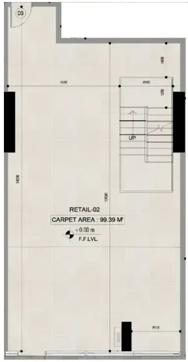  bedroom Retail floor plan at Sky Line by Peace Homes